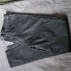 Coated Waxy Skinny Jeans Pants Gray ish Black 28 29 Inch Waist 26 Inch Inseam